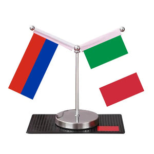 Russia Serbia Desk Flag - Custom Table Flags (Mini)