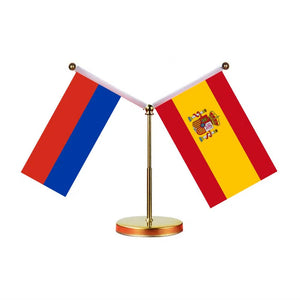 Russia Serbia Desk Flag - Custom Table Flags (Mini)