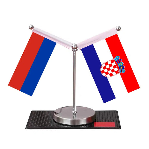 Russia Serbia Desk Flag - Custom Table Flags (Mini)