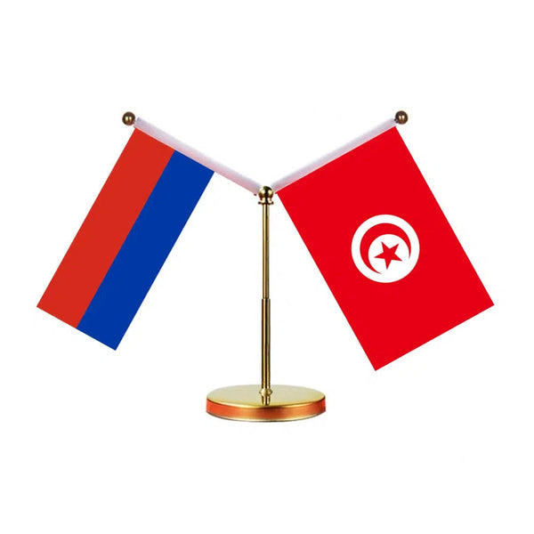 Russia Turkey Desk Flag - Custom Table Flags (Mini)
