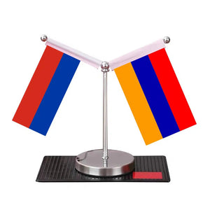 Russia Turkey Desk Flag - Custom Table Flags (Mini)