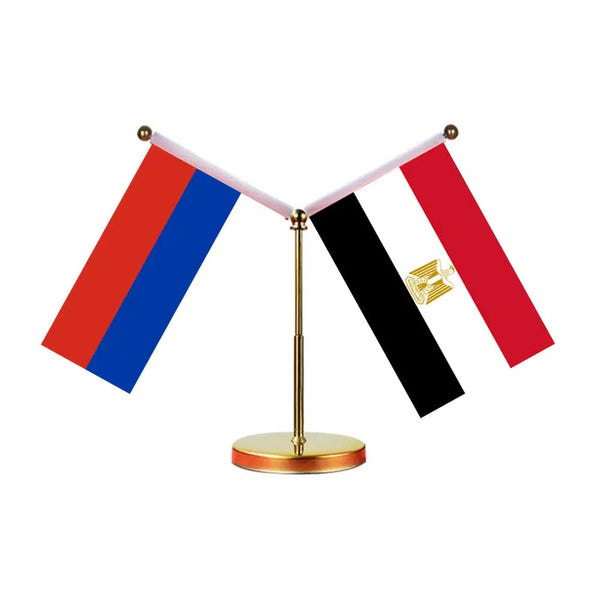 Russia Turkey Desk Flag - Custom Table Flags (Mini)