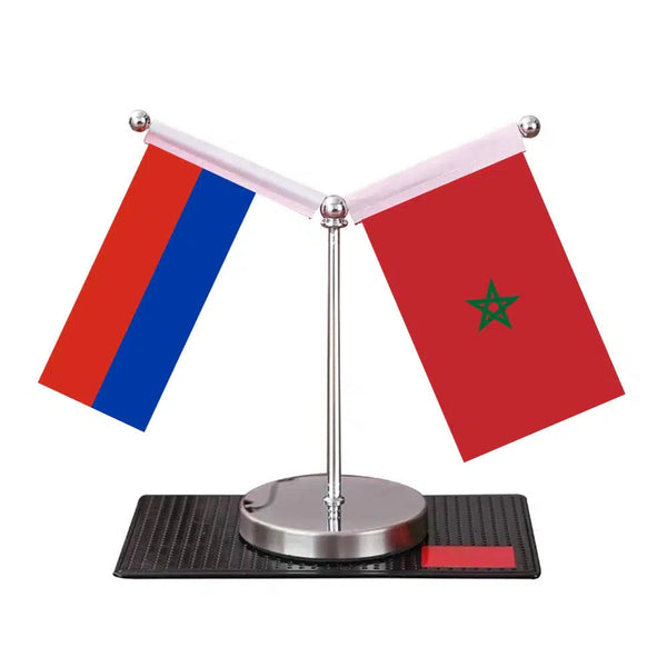 Russia Turkey Desk Flag - Custom Table Flags (Mini)