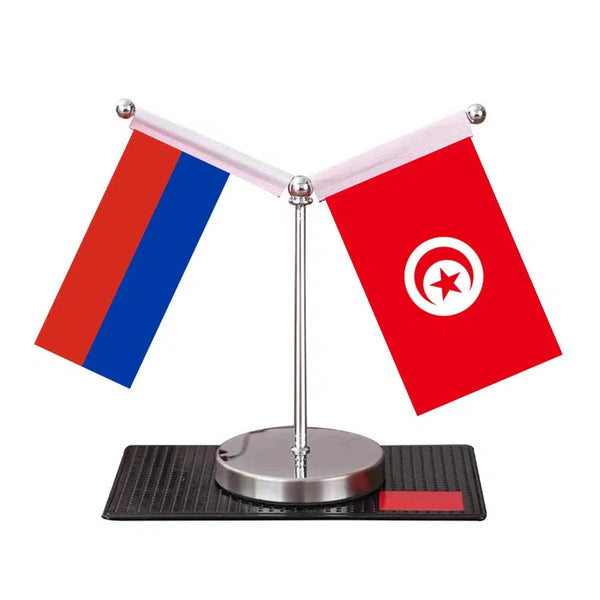 Russia Turkey Desk Flag - Custom Table Flags (Mini)