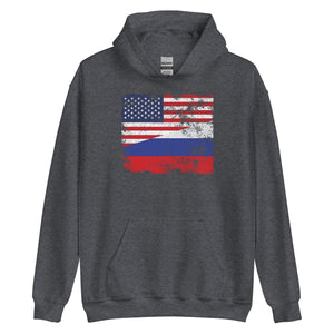 Russia USA Flag Hoodie