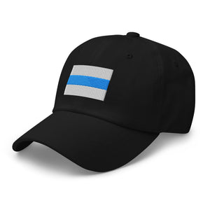 Russian Anti War - White Blue White Flag Cap - Adjustable Embroidered Dad Hat