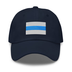 Russian Anti War - White Blue White Flag Cap - Adjustable Embroidered Dad Hat