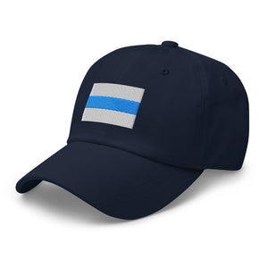 Russian Anti War - White Blue White Flag Cap - Adjustable Embroidered Dad Hat