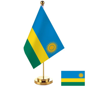 Rwanda Desk Flag - Small Office Table Flag