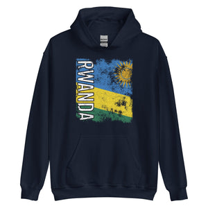 Rwanda Flag - Distressed Flag Hoodie