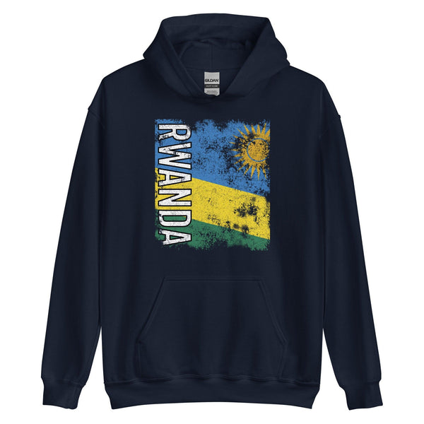 Rwanda Flag - Distressed Flag Hoodie