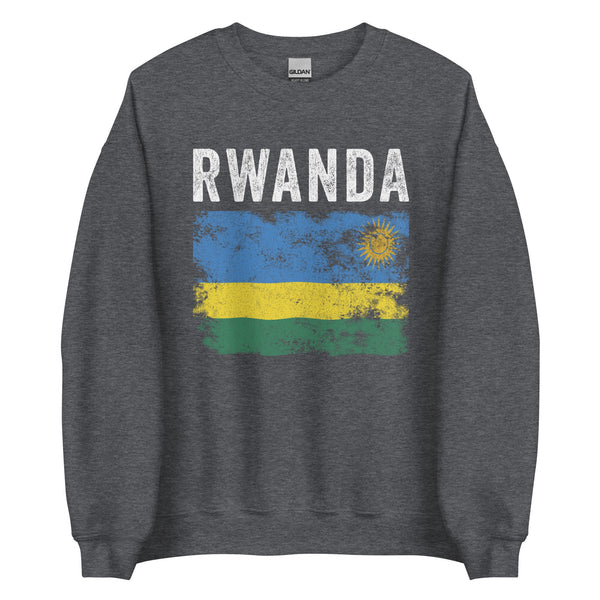 Rwanda Flag Distressed - Rwandan Flag Sweatshirt