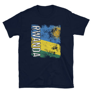 Rwanda Flag Distressed T-Shirt
