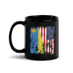 Rwanda USA Flag - Half American Mug