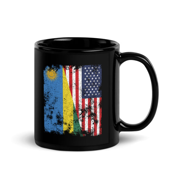 Rwanda USA Flag - Half American Mug