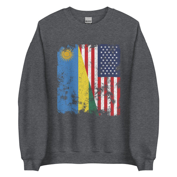 Rwanda USA Flag - Half American Sweatshirt