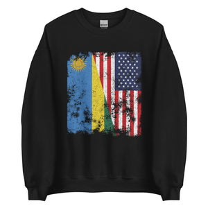 Rwanda USA Flag - Half American Sweatshirt