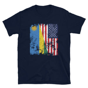 Rwanda USA Flag - Half American T-Shirt