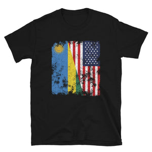 Rwanda USA Flag - Half American T-Shirt