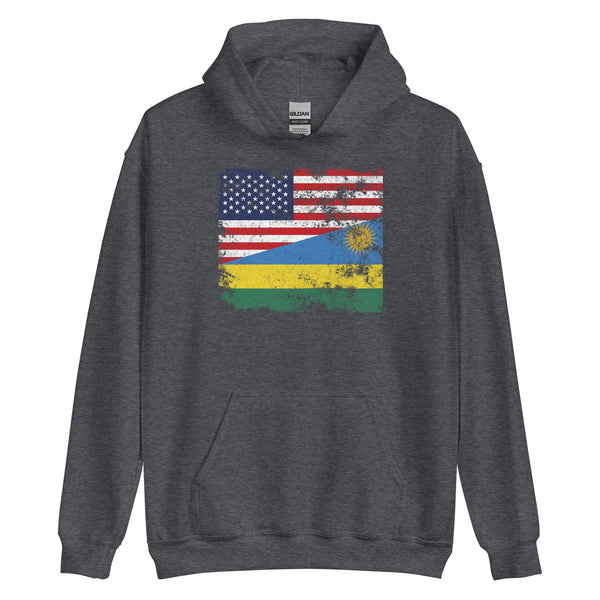 Rwanda USA Flag Hoodie