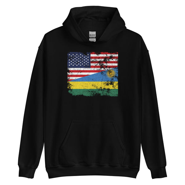 Rwanda USA Flag Hoodie