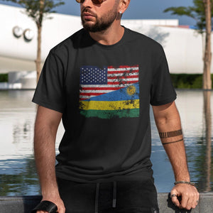 Rwanda USA Flag T-Shirt