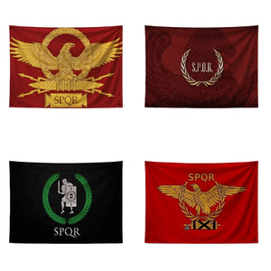 SPQR Flags - Roman Empire Flags - 90x150cm(3x5ft) - 60x90cm(2x3ft)