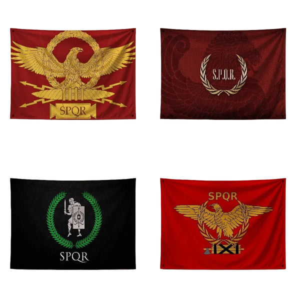 SPQR Flags - Roman Empire Flags - 90x150cm(3x5ft) - 60x90cm(2x3ft)