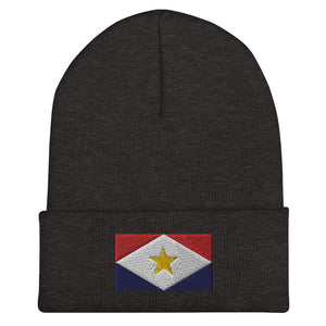 Saba Flag Beanie - Embroidered Winter Hat