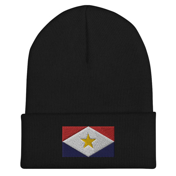 Saba Flag Beanie - Embroidered Winter Hat