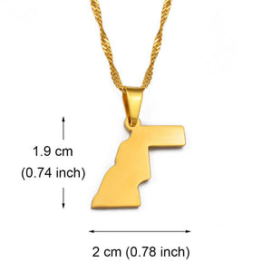 Sahrawi Map Necklace