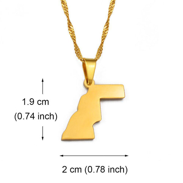 Sahrawi Map Necklace