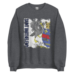 Saint Barthelemy Flag - Distressed Flag Sweatshirt