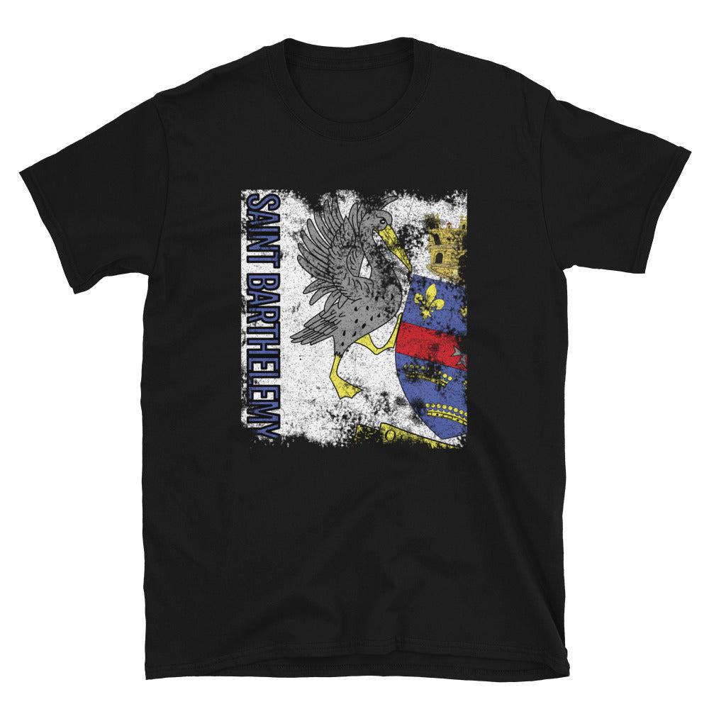 Saint Barthelemy Flag Distressed T-Shirt