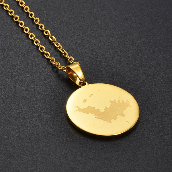 Saint Barthelemy Map Necklace