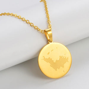 Saint Barthelemy Map Necklace