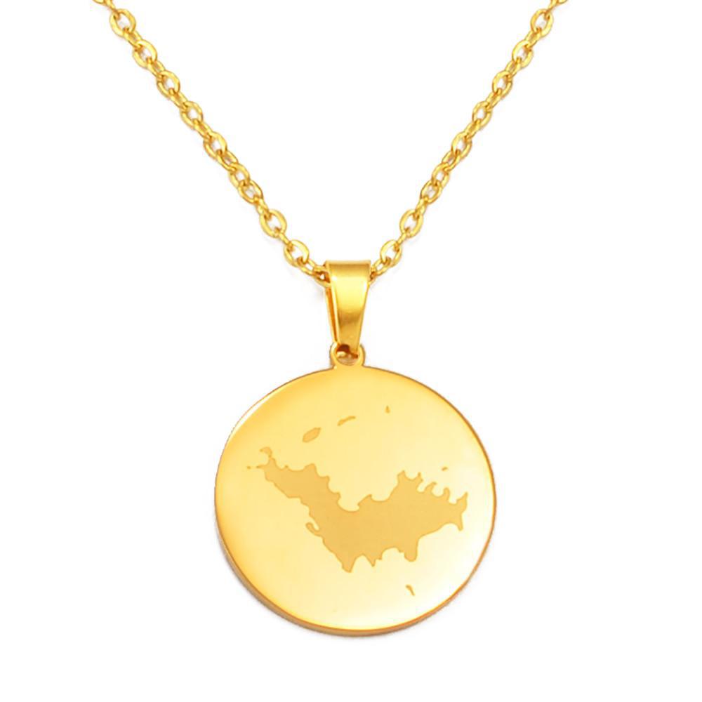 Saint Barthelemy Map Necklace