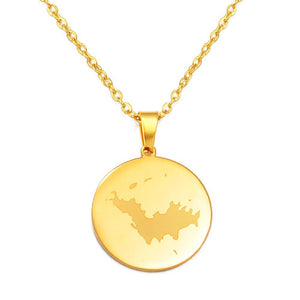 Saint Barthelemy Map Necklace