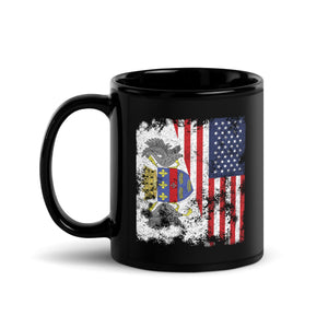 Saint Barthelemy USA Flag Half American Mug