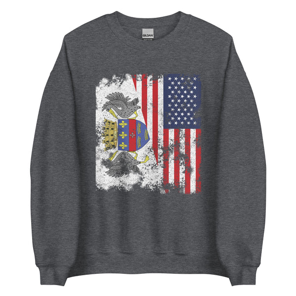 Saint Barthelemy USA Flag Half American Sweatshirt