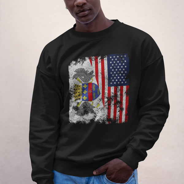 Saint Barthelemy USA Flag Half American Sweatshirt