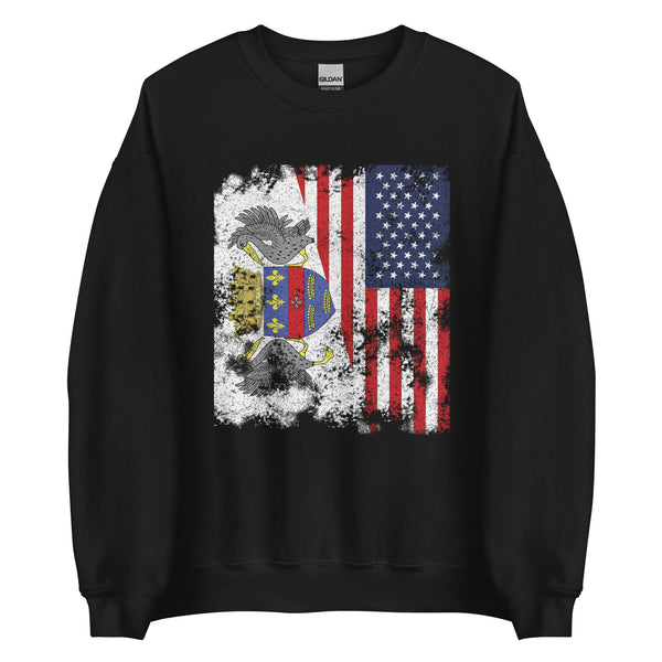 Saint Barthelemy USA Flag Half American Sweatshirt