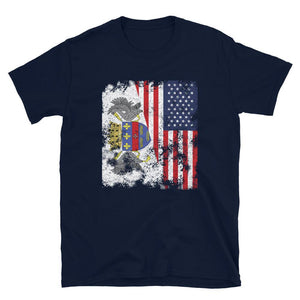 Saint Barthelemy USA Flag Half American T-Shirt