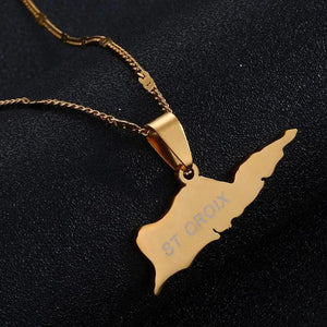 Saint Croix Map Necklace