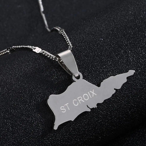 Saint Croix Map Necklace