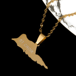 Saint Croix Map Necklace