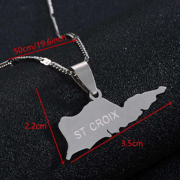 Saint Croix Map Necklace