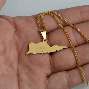 Saint Croix Map Necklace