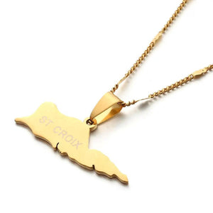 Saint Croix Map Necklace