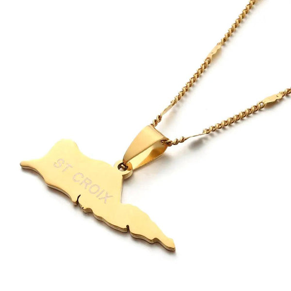 Saint Croix Map Necklace